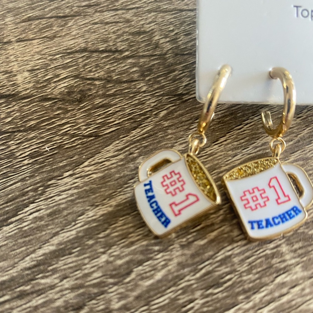 #1 Teacher Earrings